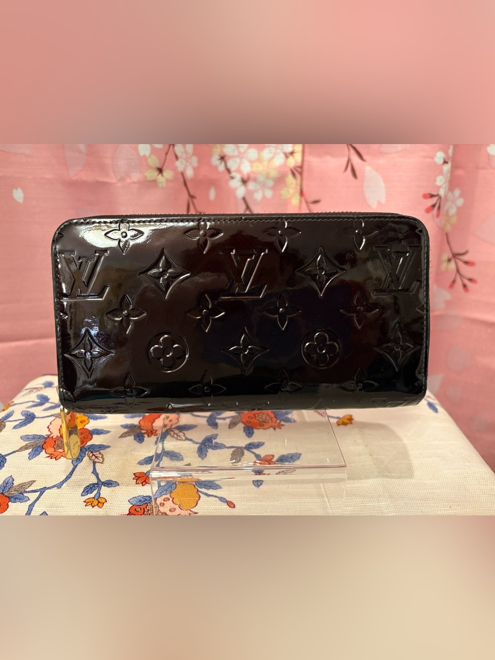 Louis Vuitton Monogram Vernis Zippy Long Wallet Amarante LV Organizer